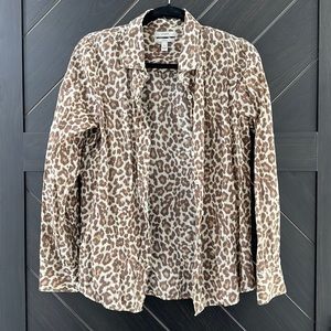Leopard button down shirt JCrew
